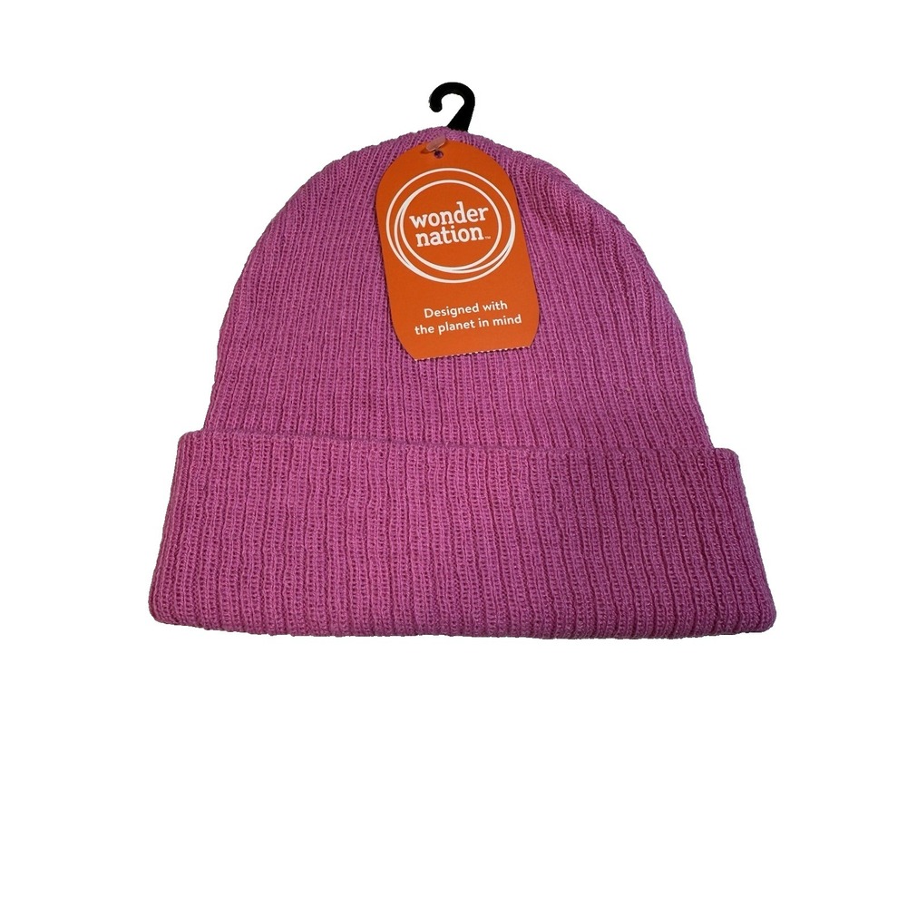 wonder nations kids‎ winter beanie hat knitted one size pink
